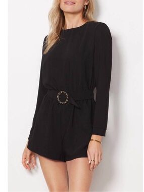 AMANDA UPRICHARD baldwin romper in black Large